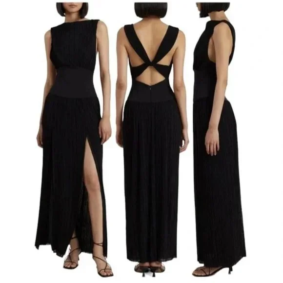 Bec & Bridge Women's Carmen Pleated Twisted-Back Dress - Black - Size 6